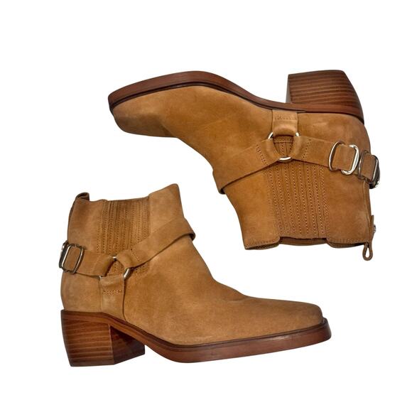 Sam Edelman Women's Bellamie Suede Harness Ankle Boots Tan Size 7.5 NWOB - Picture 3 of 10